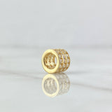 Herraje Barril Tres Lineas 1.15gr / 6mm Circones Blancos Oro Amarillo 18K