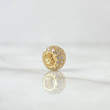 Herraje Cilindro Abultado 0.95gr / 5mm Circones Blancos Oro Amarillo 18K