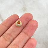 Herraje Cilindro Abultado 0.95gr / 5mm Circones Blancos Oro Amarillo 18K