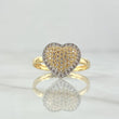 Anillo Corazón Cojín 2.7gr / T7 / Circones Blancos Oro Amarillo 18K