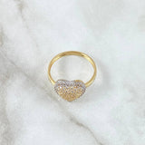 Anillo Corazón Cojín 2.7gr / T7 / Circones Blancos Oro Amarillo 18K