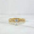 Anillo Solitario Abultado 2.2gr / T5 1/4 / Circones Blancos Oro Amarillo 18K