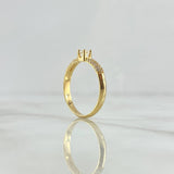 Anillo Solitario Abultado 2.2gr / T5 1/4 / Circones Blancos Oro Amarillo 18K