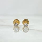 Topos Bisel 0.5gr / 3mm Circon Blanco Oro Amarillo 18K ©