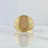 Anillo Sello Signo Dólar 6.95gr / T10 / Oro Amarillo 18K