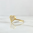 Anillo Corazón Plano 1.95gr / T5 3/4 / Circones Blancos Oro Amarillo 18K