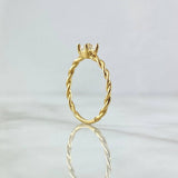 Anillo Solitario Trenzado 1.6gr / T7 1/4 / Circon Blanco Oro Amarillo 18K