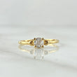 Anillo Solitario Bi Corazonado 1.3gr / T7 1/4 / Circon Blanco Oro Amarillo 18K