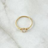 Anillo Solitario Bi Corazonado 1.3gr / T7 1/4 / Circon Blanco Oro Amarillo 18K