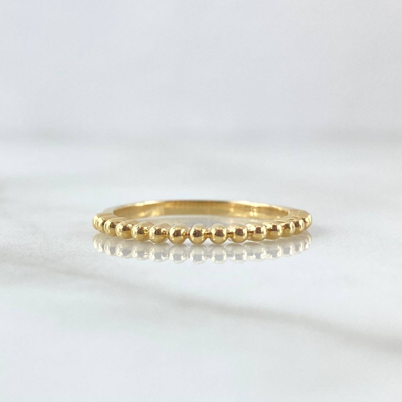 Anillo Mitad Esferas 1.6gr / T6 3/4 / Oro Amarillo 18K