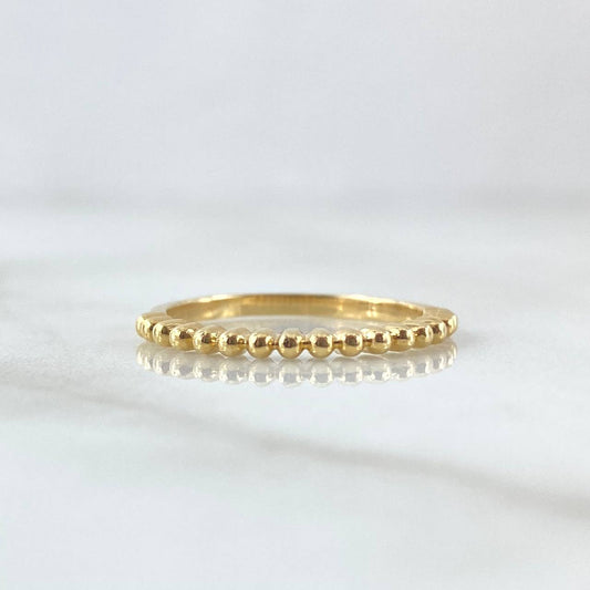 Anillo Mitad Esferas 1.6gr / T7 1/2 / Liso Oro Amarillo 18K *