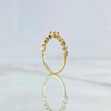 Anillo Solitario - Corazones Intercalados 1.45gr / T7 1/2 / Circones Blancos Oro Amarillo 18K