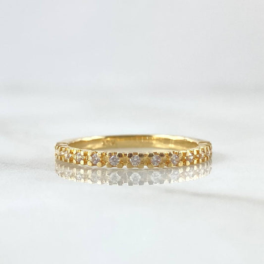 Anillo Media Churumbela 2gr / T5 3/4 / Circones Blancos Oro Amarillo 18K