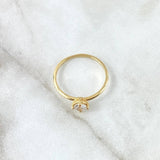 Anillo Solitario Tenue 1.6gr / T7 / Circon Blanco Oro Amarillo 18K ©