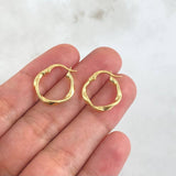 Candongas Deis 1.6gr / 1.6cm / Rayadas Entorchadas Oro Amarillo 18K *