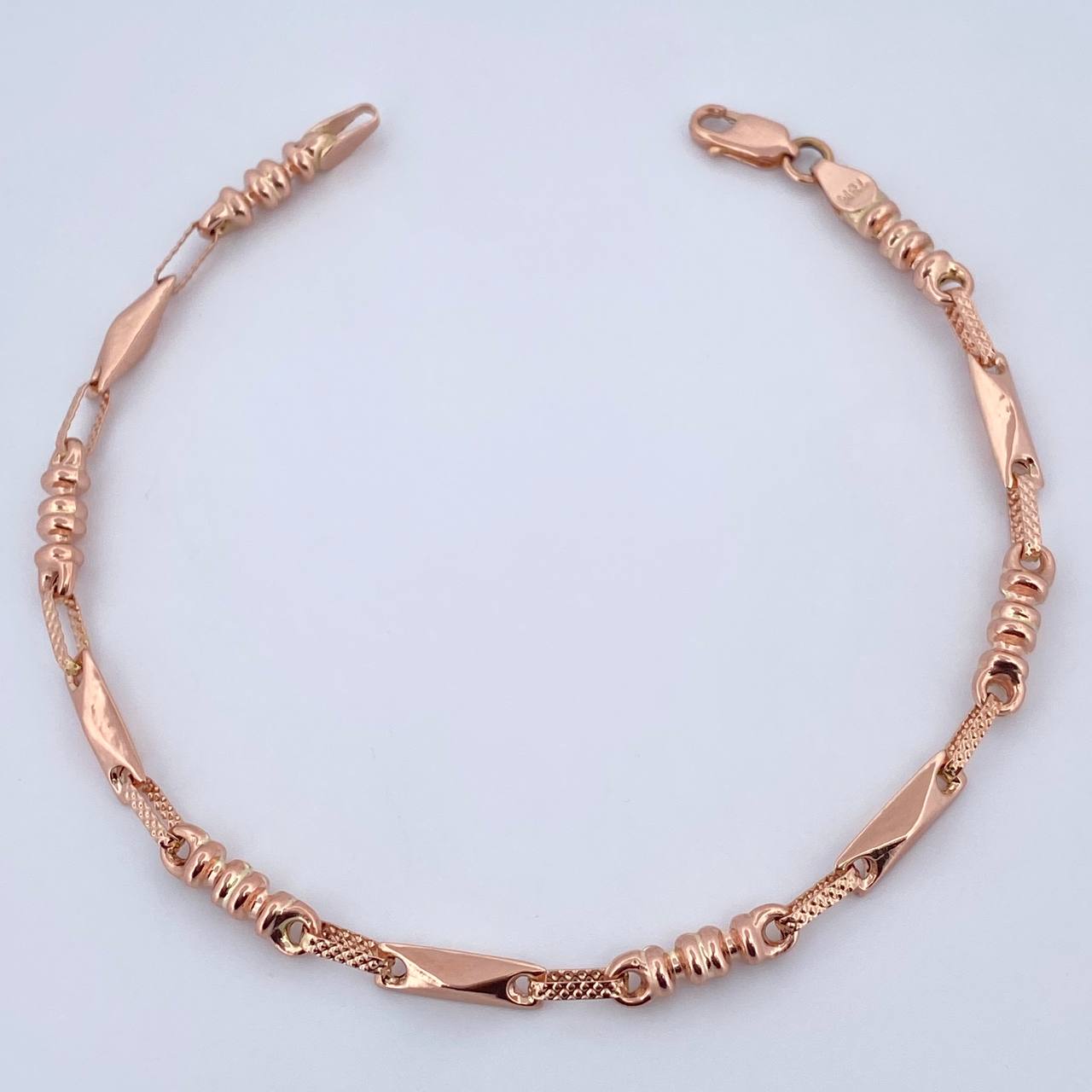 Pulso Rustico Española 4.7gr / 20.8cm / 3.3mm Barril Oro Rosa 18K $