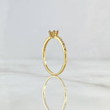 Anillo Solitario Media Churumbela 1.4gr / T6 / Circones Blancos Oro Amarillo 18K *