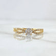 Anillo Solitario En Lazos Cruzados 1.55gr / T6 1/2 / Circones Blancos Oro Amarillo 18K *