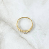 Anillo Solitario En Lazos Cruzados 1.55gr / T6 1/2 / Circones Blancos Oro Amarillo 18K *