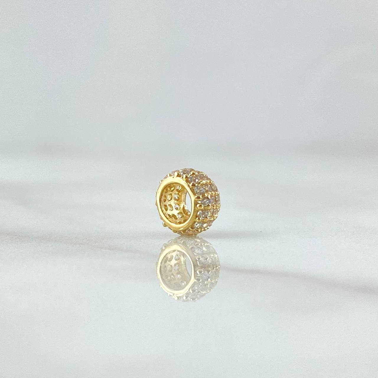 Herraje Cilindro Abultado 0.6gr / 0.7cm / Circones Blancos Oro Amarillo 18K