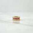 Herraje Rueda Basteada 1gr / 0.8cm / Circones Blancos Y Fucsias Oro Amarillo 18K