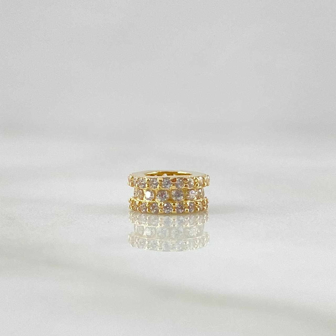 Herraje Rueda Basteada 0.95gr / 0.8cm / Circones Blancos Oro Amarillo 18K