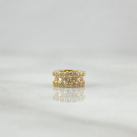 Herraje Rueda Basteada 1gr / 0.8cm / Circones Blancos Oro Amarillo 18K