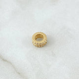 Herraje Rueda Basteada 0.95gr / 0.8cm / Circones Blancos Oro Amarillo 18K