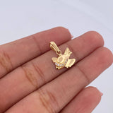 Dije Avion 1gr / 1.7cm / Circones Blancos Oro Amarillo 18K &