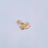 Dije Avion 1gr / 1.7cm / Circones Blancos Oro Amarillo 18K &