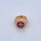 Anillo Ruleta 9.7gr / T10 1/2 / Circones Blancos Tres Oros 18K &