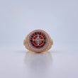 Anillo Ruleta 9.7gr / T10 1/2 / Circones Blancos Tres Oros 18K &