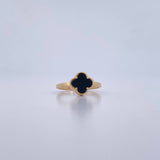 Anillo Trebol VCyA 2gr / T6 / Onix Negra Oro Amarillo Nac.Esp. 18K &