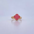 Anillo Trebol VCyA 2.5gr / T7 1/4 / Nacar Rosa Oro Amarillo Nac.Esp. 18K &