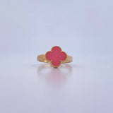 Anillo Trebol VCyA 2.5gr / T7 1/4 / Nacar Rosa Oro Amarillo Nac.Esp. 18K &