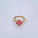 Anillo Trebol VCyA 2.5gr / T7 1/4 / Nacar Rosa Oro Amarillo Nac.Esp. 18K &