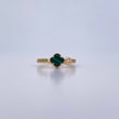 Anillo Trebol VCyA Churumbela 2.3gr / T6 1/2 / Malaquita Verde Circones Blanco Verdes Oro Amarillo Nac.Esp. 18K &