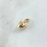 Dije Emoji Diablo 1.3gr / 1.5cm / Texturizado Rojo Oro Amarillo 18K *