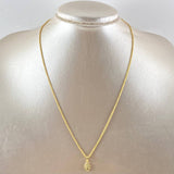 Set Cadena Lazo 1gr / 50cm / 1.2mm + Dije Guadalupe 0.35gr / 1.5cm Ovalo 1.35gr / Oro Amarillo 18K (Oferta)