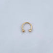 Piercing Curvo 0.35gr / 1cm / 3mm Bola Rosca Oro Amarillo 18K (Joya) &