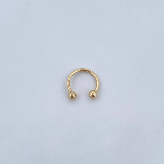 Piercing Curvo 0.35gr / 1cm / 3mm Bola Rosca Oro Amarillo 18K (Joya) &