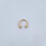 Piercing Curvo 0.4gr / 1cm / 3mm Bola Rosca Oro Amarillo 18K (Joya) &