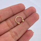 Piercing Curvo 0.4gr / 1cm / 3mm Bola Rosca Oro Amarillo 18K (Joya) &