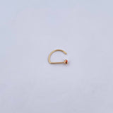 Piercing En Arco Cabeza Plana 0.15gr / 1cm / Circon Naranja Oro Amarillo 18K (Joya) &