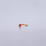 Piercing En Arco Cabeza Plana 0.15gr / 1cm / Circon Naranja Oro Amarillo 18K (Joya) &