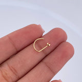 Piercing En Arco Cabeza Plana 0.15gr / 1cm / Circon Naranja Oro Amarillo 18K (Joya) &