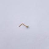 Piercing Chispa Recta 0.05gr / 1cm / Circon Verde Oro Amarillo 18K (Joya) &