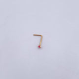 Piercing Chispa Recta 0.05gr / 1cm / Circon Fucsia Oro Amarillo 18K (Joya) &