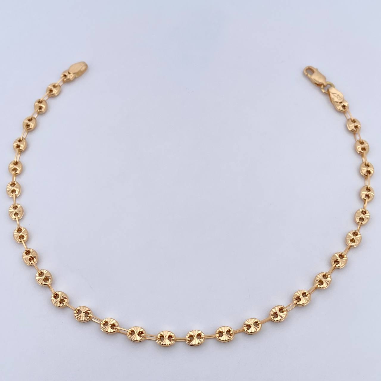 Tobillera GC 5.05gr / 25.5cm / 4mm Diamantado Oro Amarillo 18K $