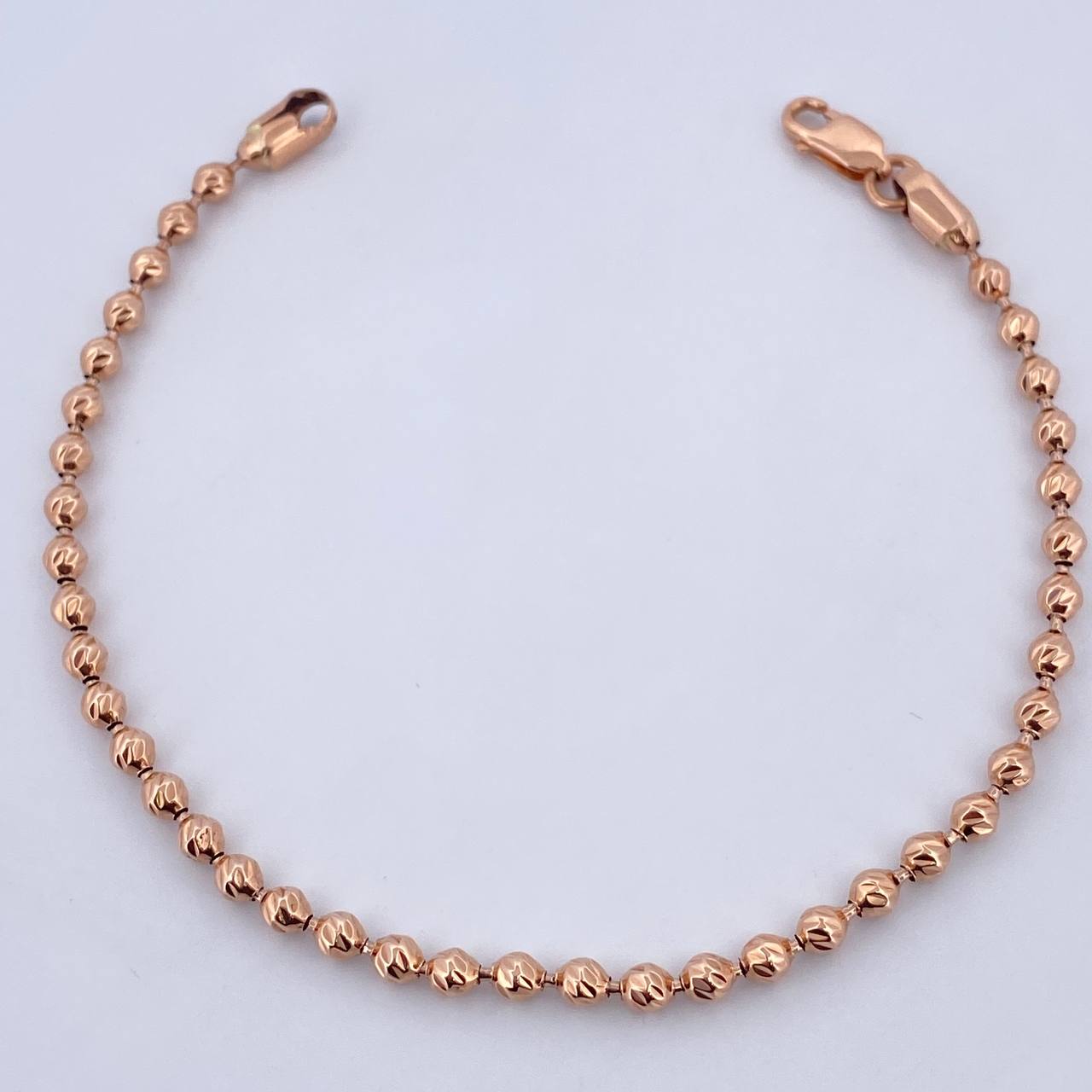 Pulso Militar 5.2gr / 19.6cm / 2.8mm Diamantado Oro Rosa 18K $